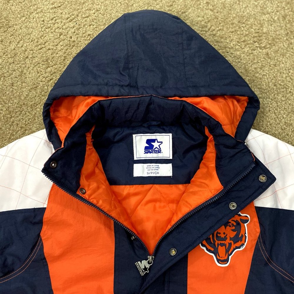 CHICAGO BEARS STARTER NFL Half Zip Hooded Jacket M L XL - Picture 5 of 10